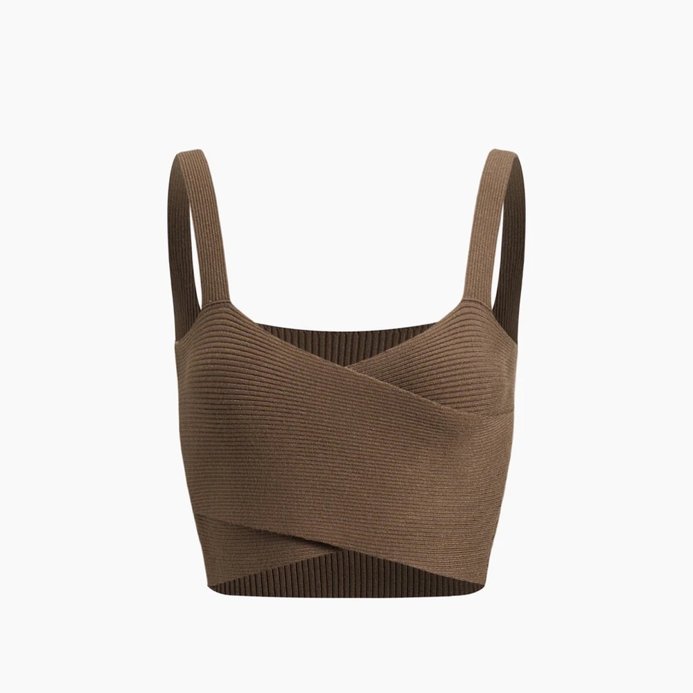 Criss Cross Ribbed Crop Tank Top